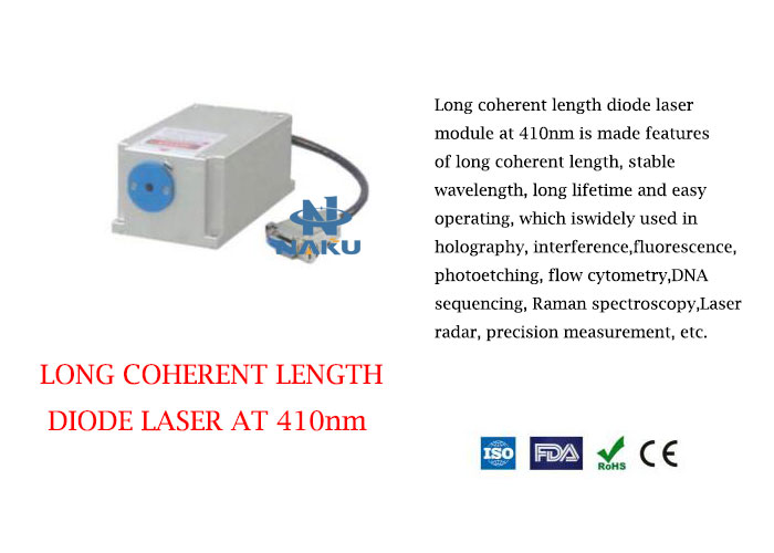  410nm Long Coherent Length Diode Laser Module 1~50mW